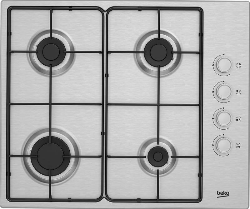HIGG 641C3 SX: Piano a Gas 4 Bruciatori 60 cm Acciaio