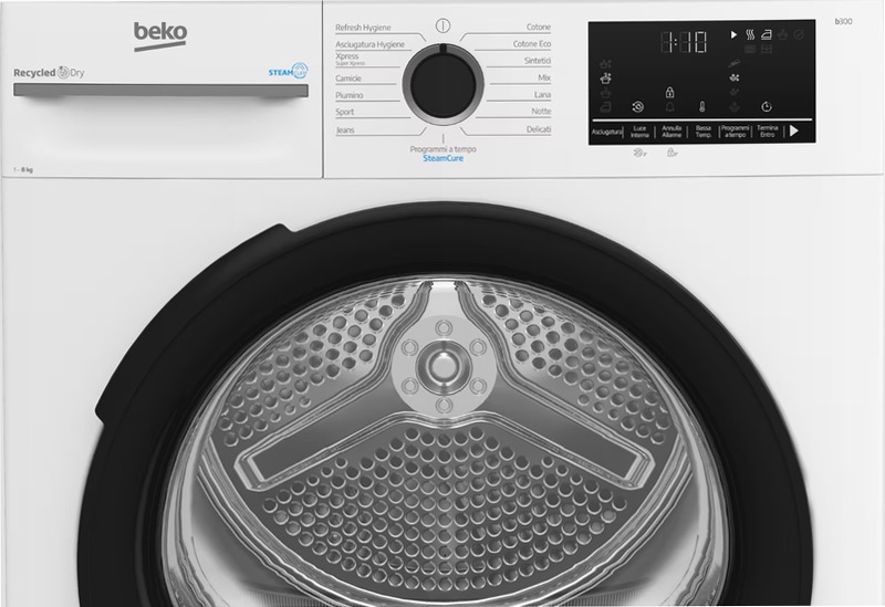 Asciugatrice 8kg Classe C a Pompa di Calore Bianco