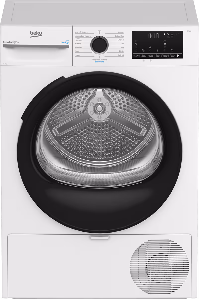 Asciugatrice 8kg Classe C a Pompa di Calore Bianco