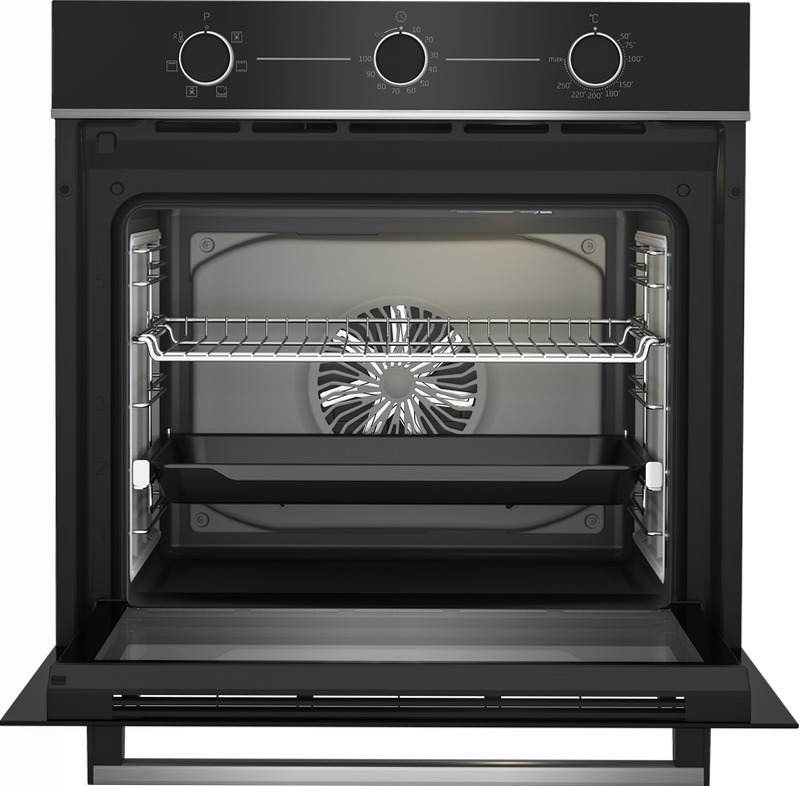 Forno Assistito con Ventola 60 cm, 72 L A Nero