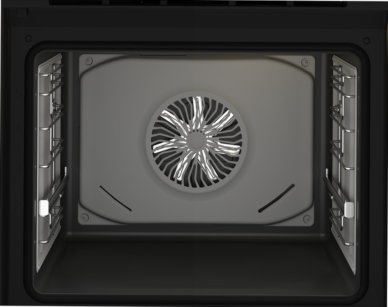 Forno Assistito con Ventola 60 cm, 72 L A Nero