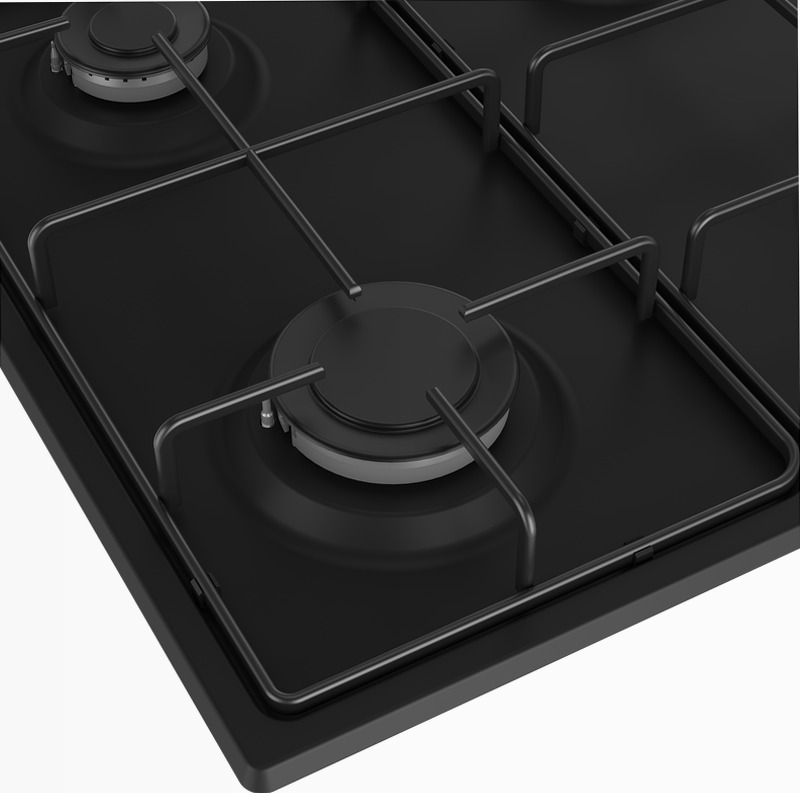 HIGG 64123 SB: Piano a Gas 4 Bruciatori 60 cm Nero