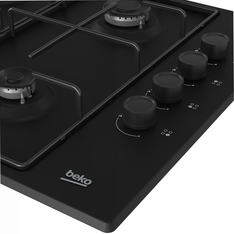 HIGG 64123 SB: Piano a Gas 4 Bruciatori 60 cm Nero