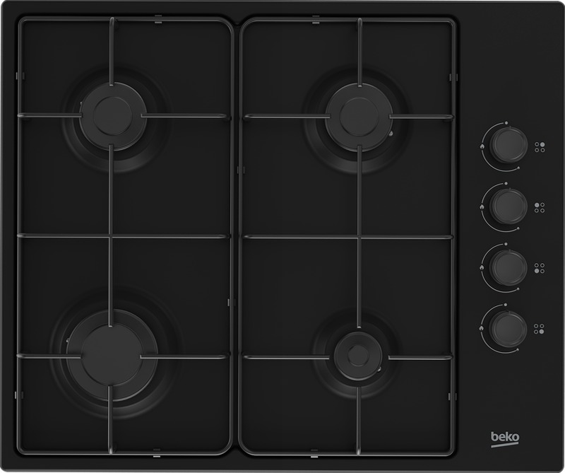 HIGG 64123 SB: Piano a Gas 4 Bruciatori 60 cm Nero
