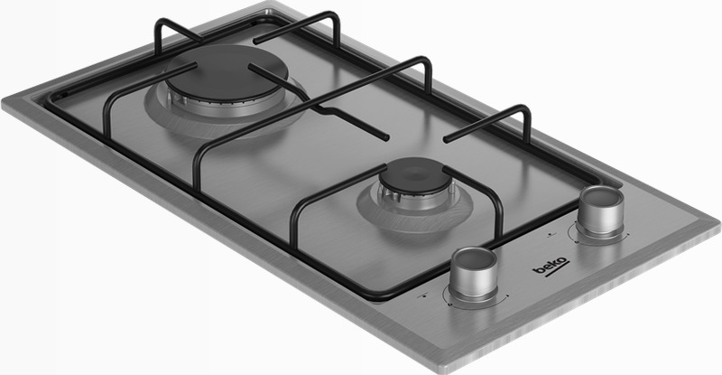 HDCG 32220 FX: Piano a Gas 2 Bruciatori 30 cm Acciaio