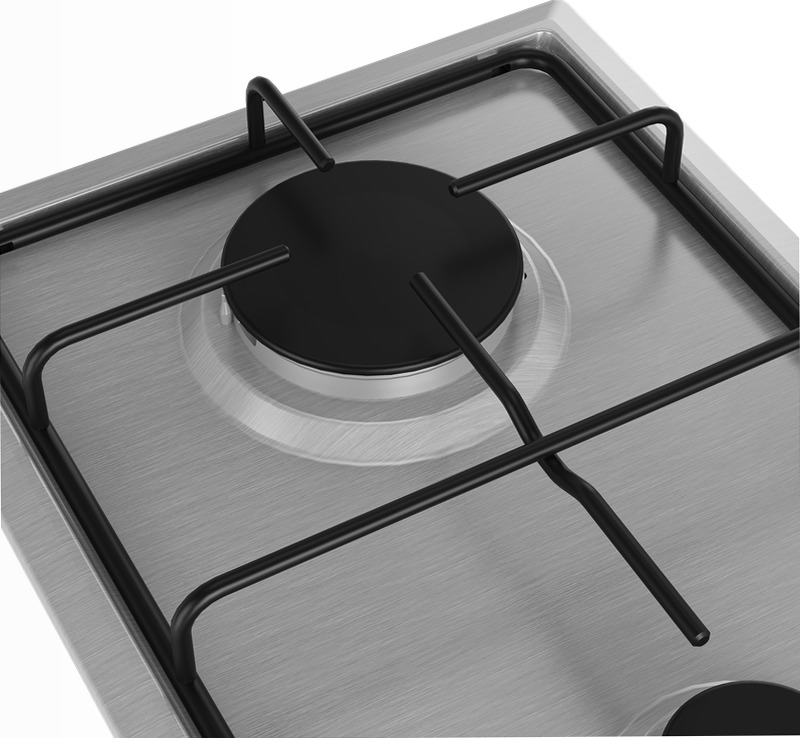 HDCG 32220 FX: Piano a Gas 2 Bruciatori 30 cm Acciaio