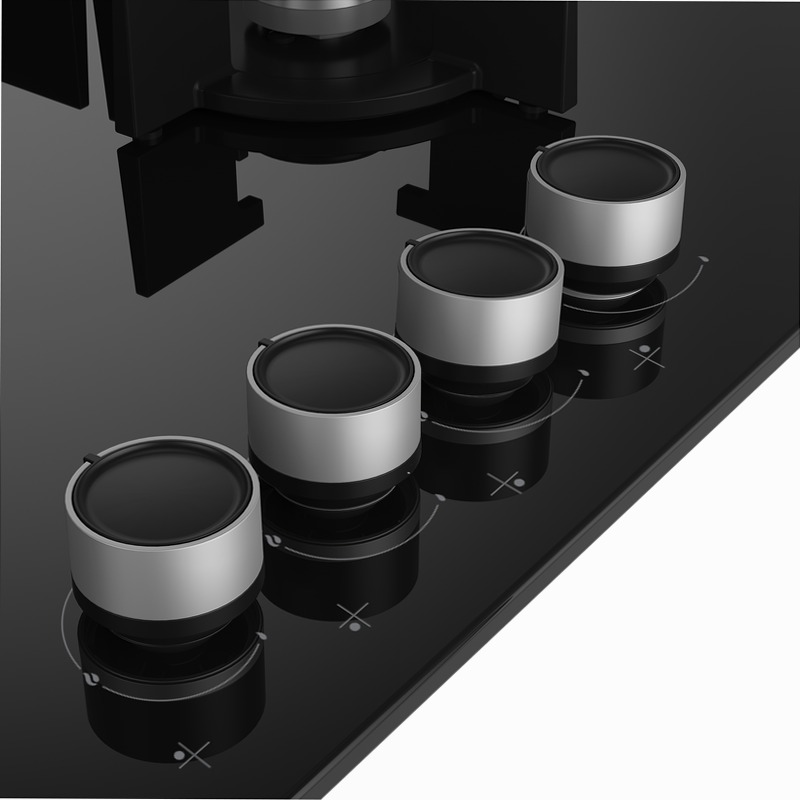 HILG 64222 S: Piano a Gas 4 Bruciatori 60 cm Nero