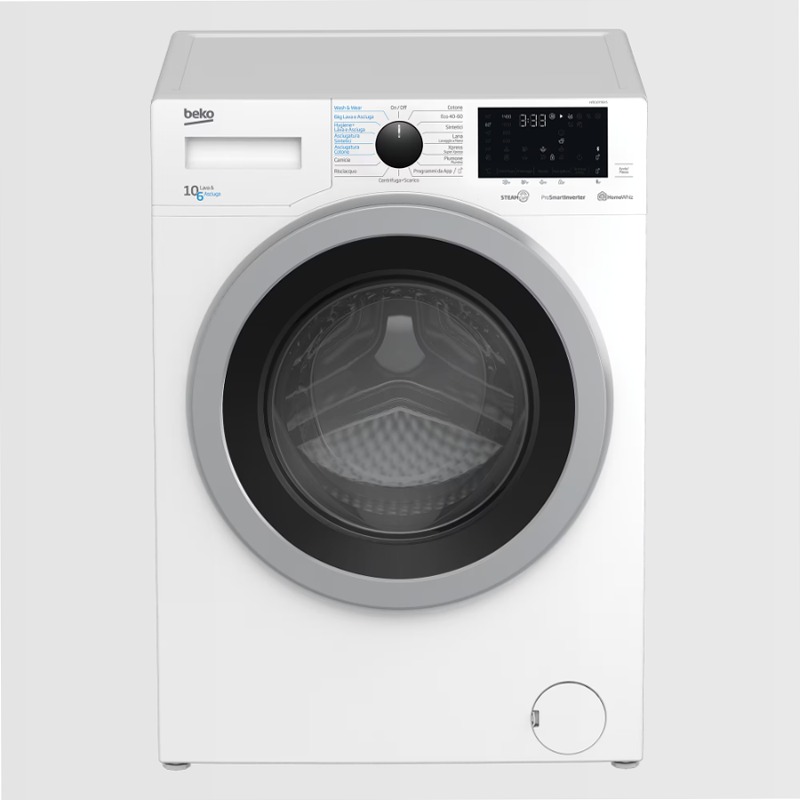 HTE10736XS: Lavasciuga a Vapore SteamCure™, 10/6 kg, 1400 giri/min