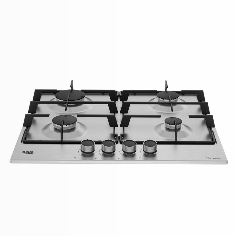 HIAG64223SXE: Piano a Gas PractiClean 4 Bruciatori 60 cm Acciaio