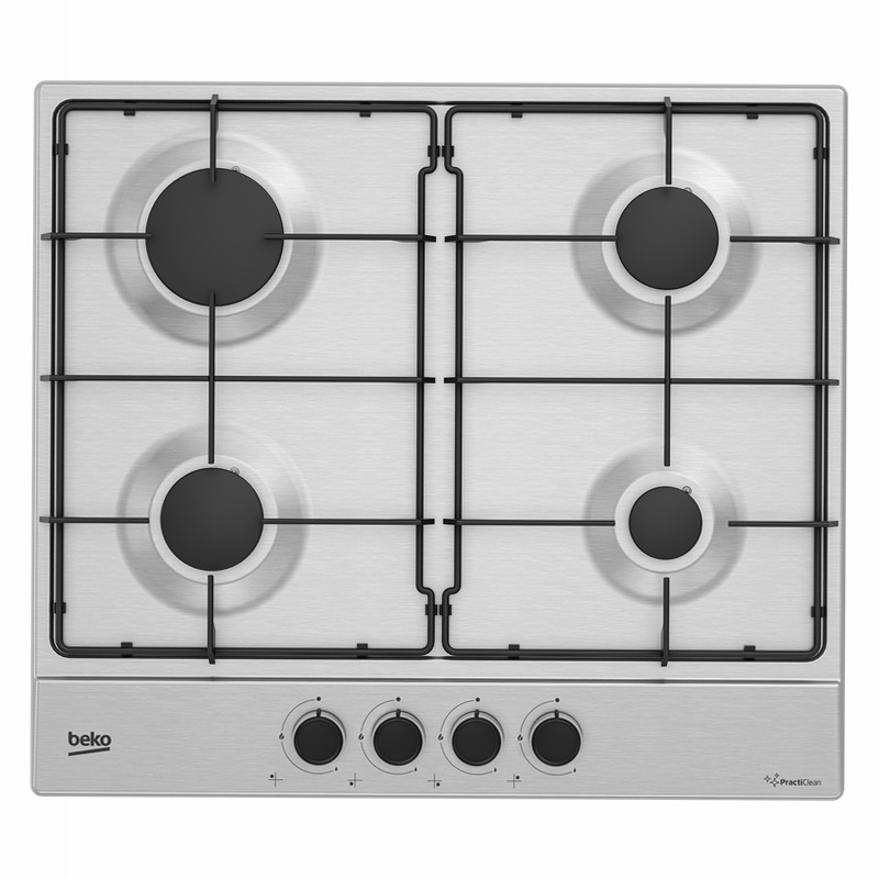HIAG64223SXE: Piano a Gas PractiClean 4 Bruciatori 60 cm Acciaio