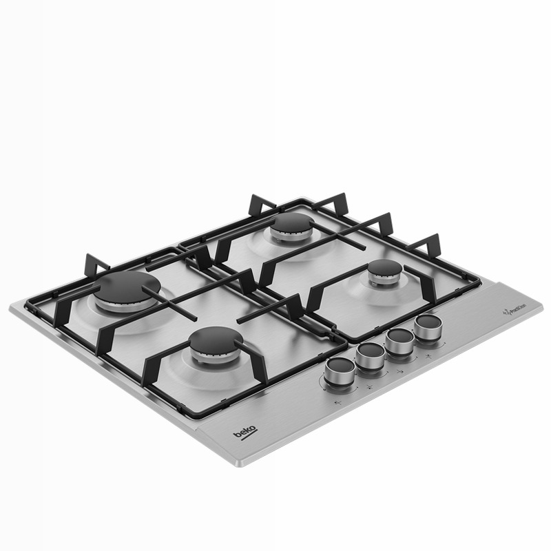 HIAG64223SXE: Piano a Gas PractiClean 4 Bruciatori 60 cm Acciaio