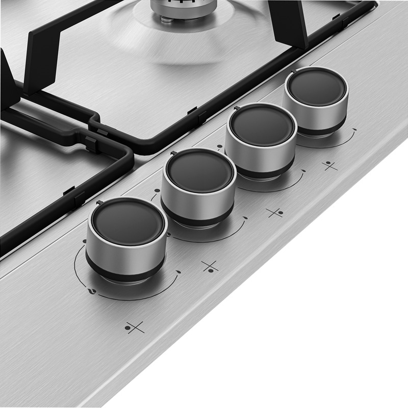 HIAG64223SXE: Piano a Gas PractiClean 4 Bruciatori 60 cm Acciaio