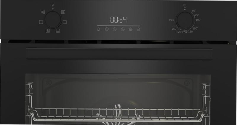 Forno Assistito con Ventola 60 cm, 72 L A Nero