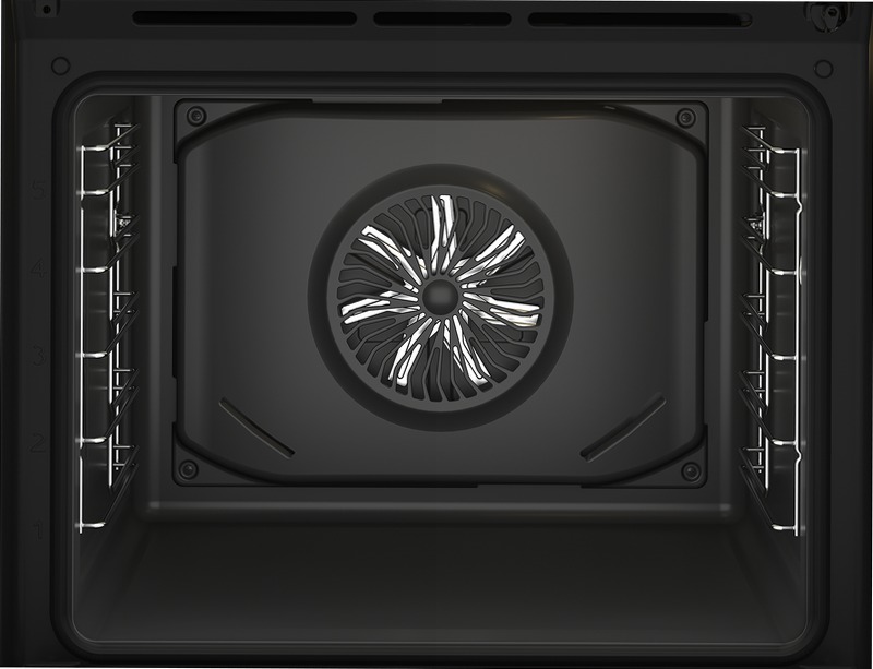 Forno Assistito con Ventola 60 cm, 72 L A Nero