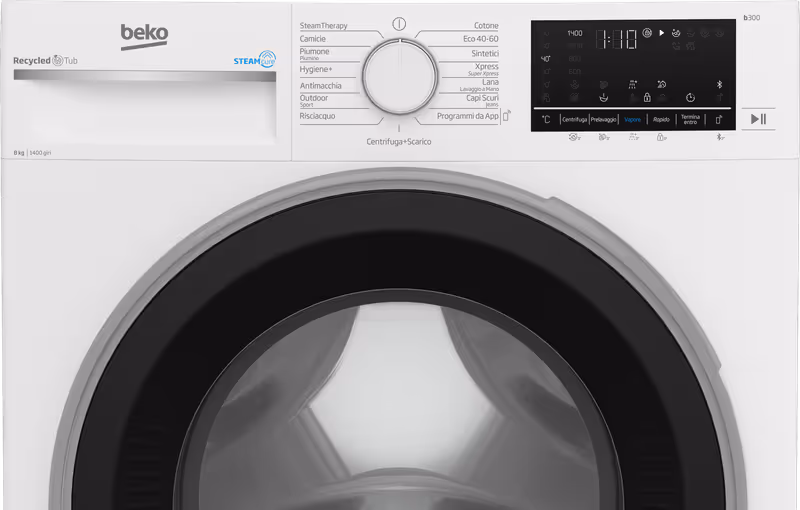 Lavatrice Beyond 8kg, Classe A, 1400giri, Vapore 1400rpm 8kg Bianco