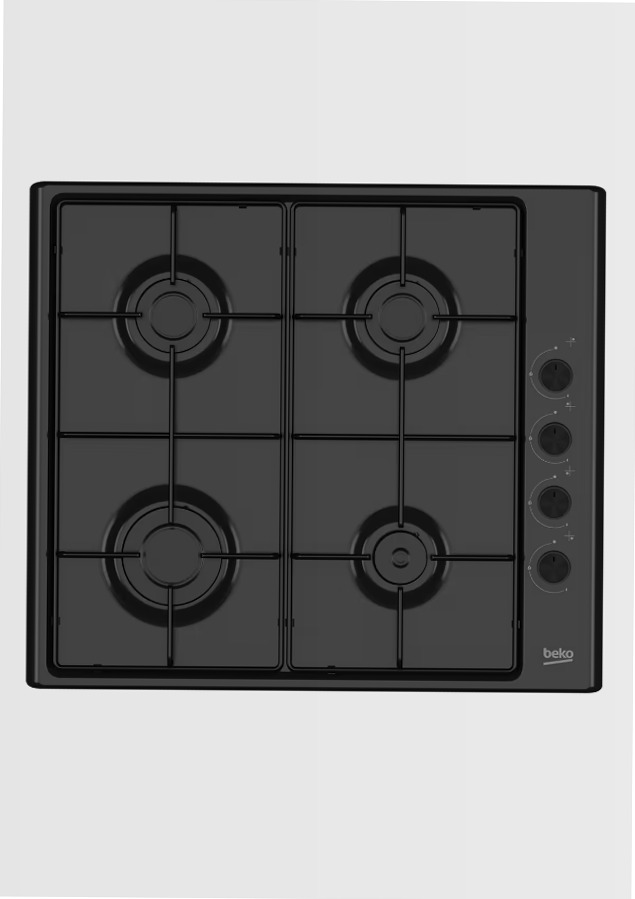 HIZG 64120 SB: Piano a Gas 4 Bruciatori 60 cm Nero
