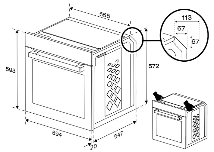 Forno Assistito con Ventola BBIE12000X A Acciaio