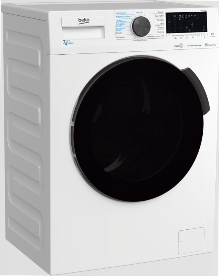 HTE7726XA-IT: Lavasciuga a Vapore SteamCure™, 7/4 kg, 1400 giri/min