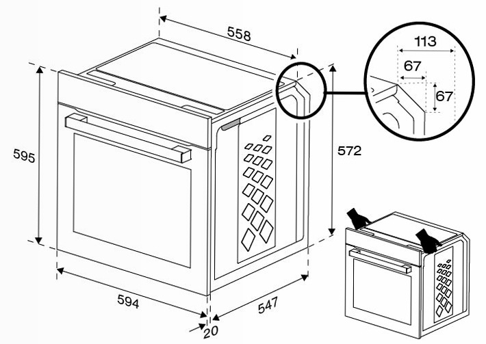 Forno Assistito con Ventola BBIE12100XD A Acciaio