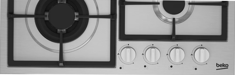 HIYG 64225 SXO: Piano a Gas 3 Bruciatori + 1 Wok 60 cm Acciaio