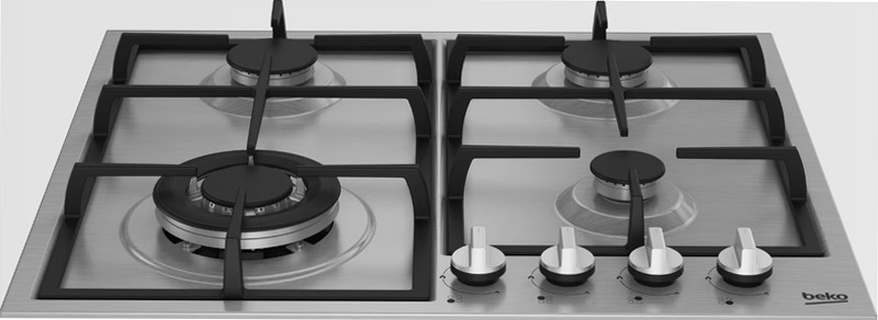 HIYG 64225 SXO: Piano a Gas 3 Bruciatori + 1 Wok 60 cm Acciaio