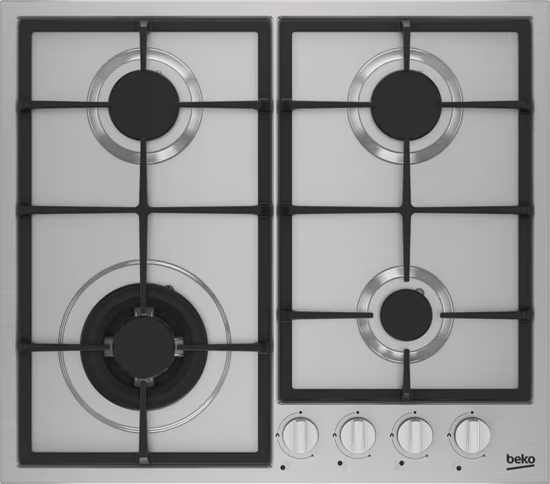 HIYG 64225 SXO: Piano a Gas 3 Bruciatori + 1 Wok 60 cm Acciaio