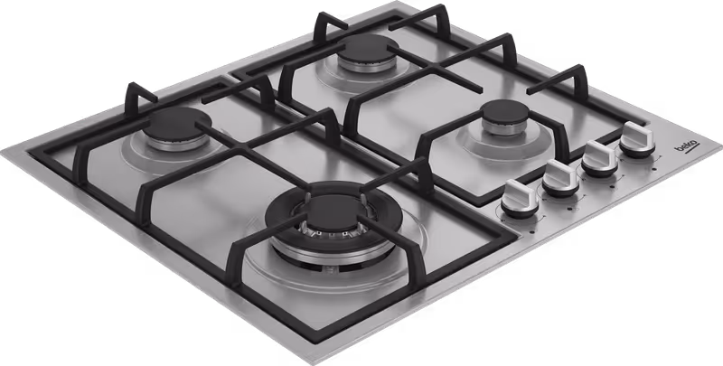 HIYG 64225 SXO: Piano a Gas 3 Bruciatori + 1 Wok 60 cm Acciaio