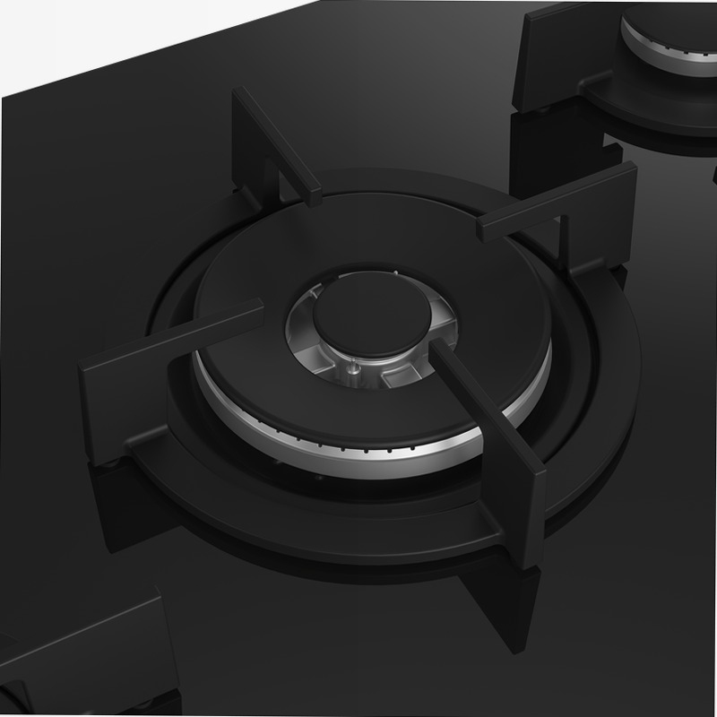 HILW 75222 S: Piano Cottura da Incasso 75 cm Nero A Gas 4