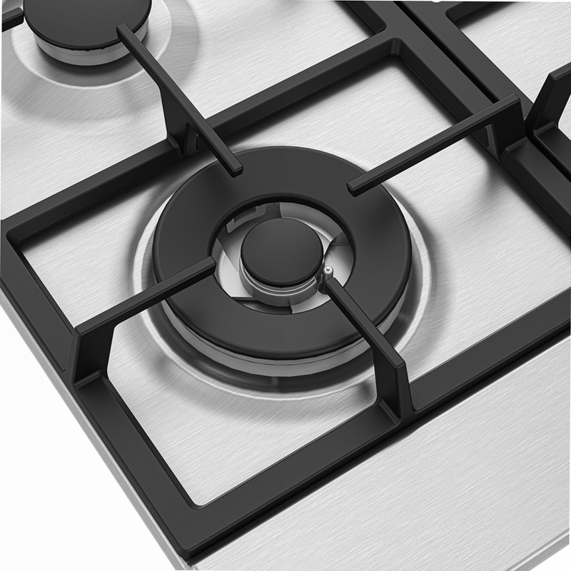 HIAW64225SXE: Piano a Gas PractiClean 3 Bruciatori + 1 Wok 60 cm Acciaio