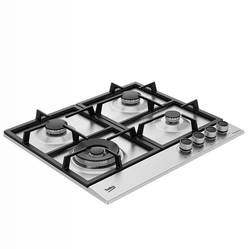 HIAW64225SXE: Piano a Gas PractiClean 3 Bruciatori + 1 Wok 60 cm Acciaio