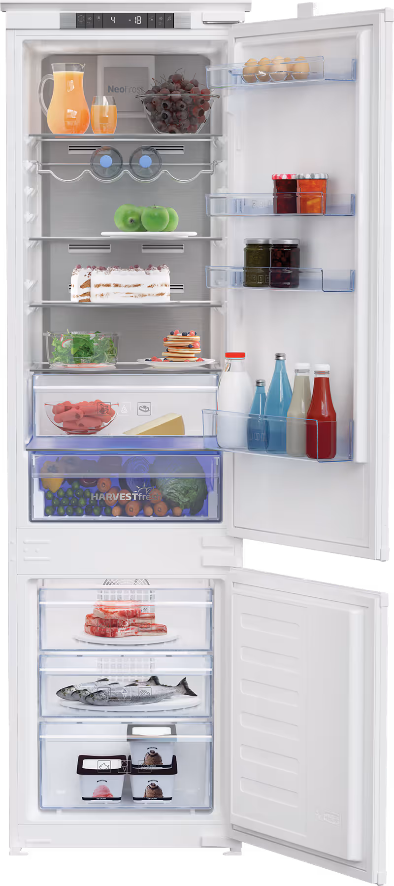 BCNA306E3SN: Frigorifero Combinato Total No-Frost Bianco 193.5lt Incasso