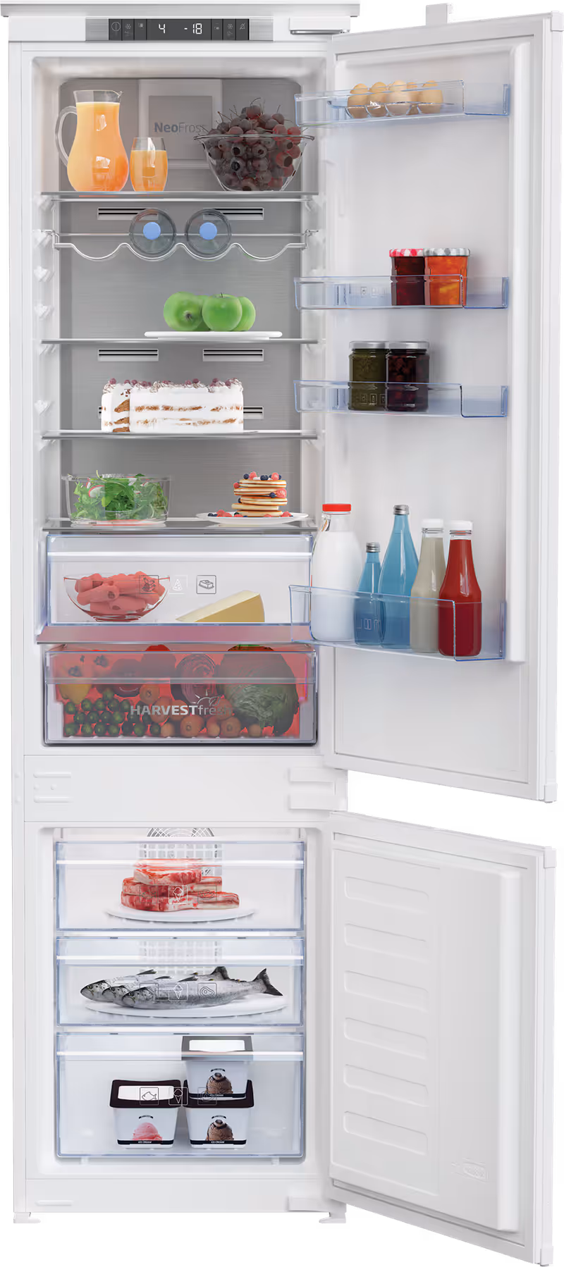 BCNA306E3SN: Frigorifero Combinato Total No-Frost Bianco 193.5lt Incasso