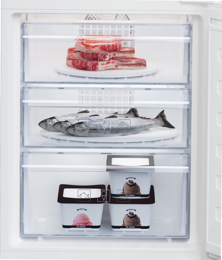 BCNA306E3SN: Frigorifero Combinato Total No-Frost Bianco 193.5lt Incasso
