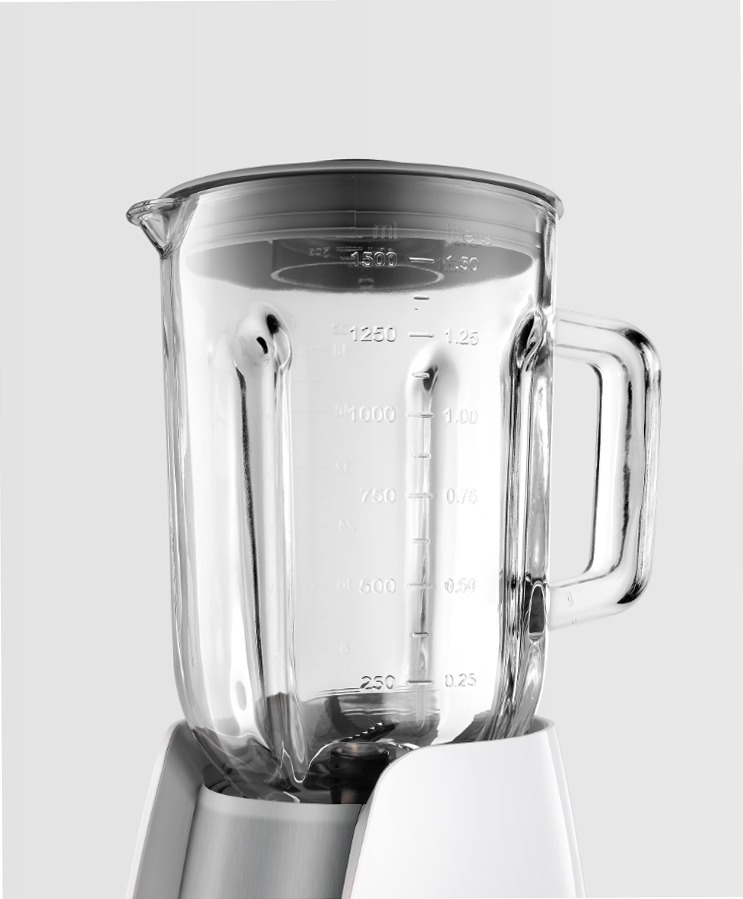 Frullatore TBN6602W - 600 Watt, 1.5 L, Brocca in Vetro Bianco