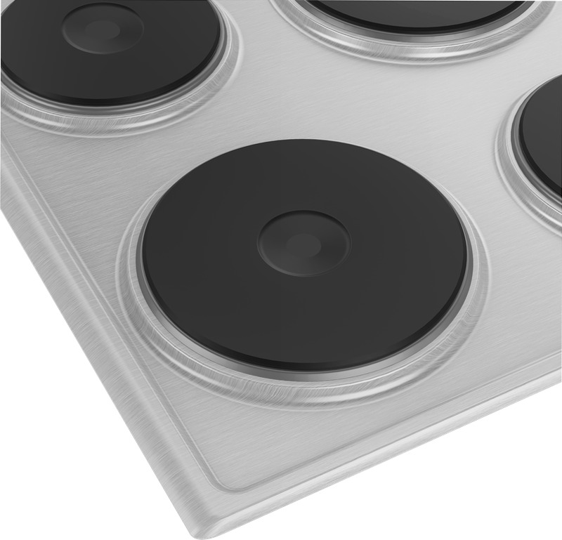 HIGE64100X: Piano Elettrico 4 Piastre 60 cm Acciaio