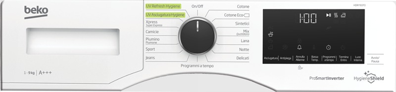 Asciugatrice HDRY937CI: 9 kg, Pompa di Calore 9kg A Bianco