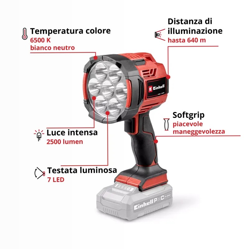 Einhell Lampada a Batteria TE-CL 18/2500 Li - Solo