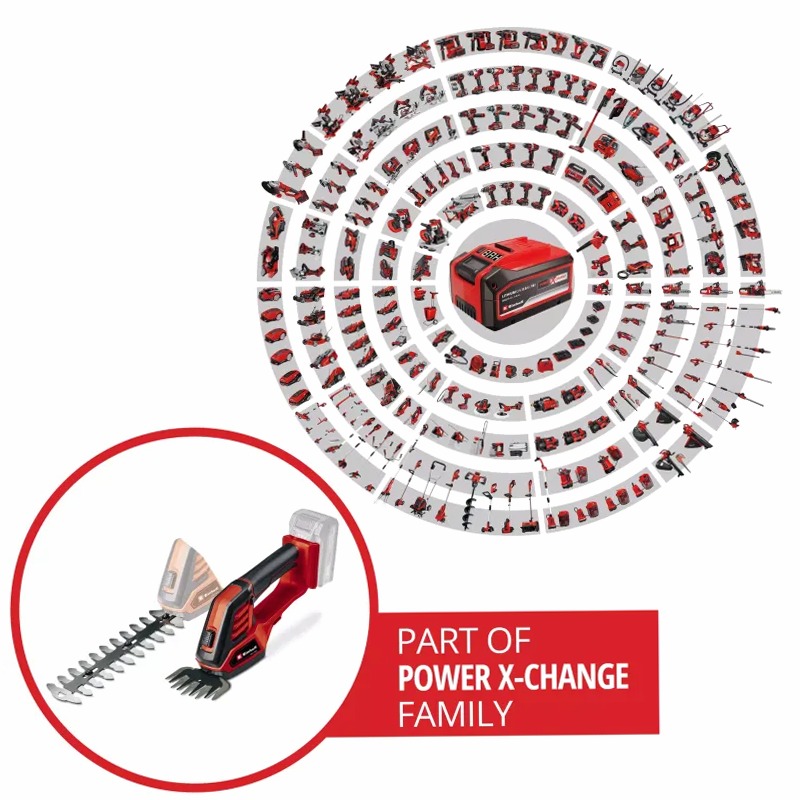 Einhell Forbici per erba e cespugli a batteria GE-CG 18/100 Li-Solo