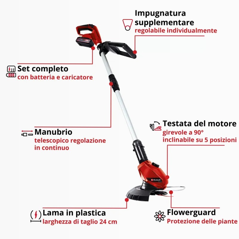 Einhell Tagliabordi a Batteria GE-CT 18 Li