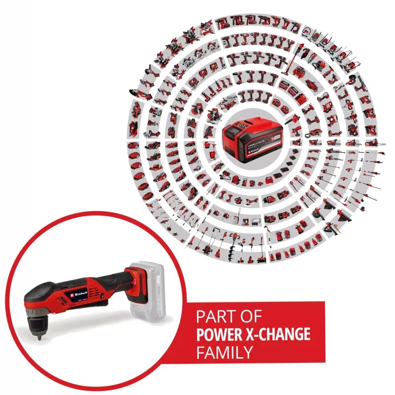 Einhell Trapano Angolare a Batteria TE-AD 18 Li - Solo