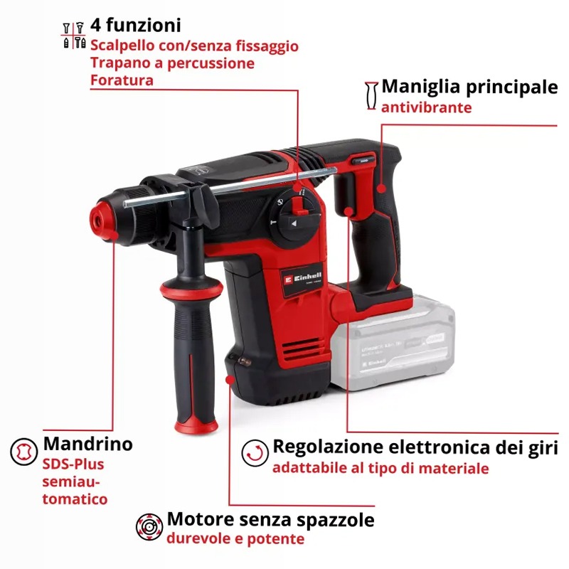 Einhell Tassellatore a Batteria TP-HD 18/26 Li BL-Solo