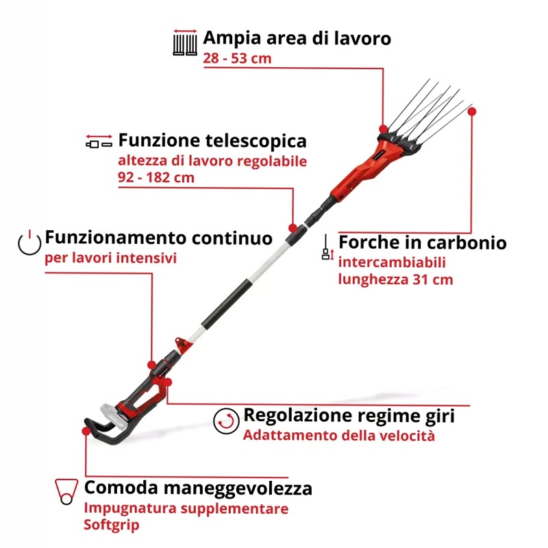 Einhell Abbacchiatore di olive/frutta GE-FS 18/53 Li-Solo
