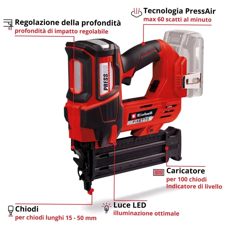 Einhell Graffettatrice a batteria FIXETTO 18/50 N