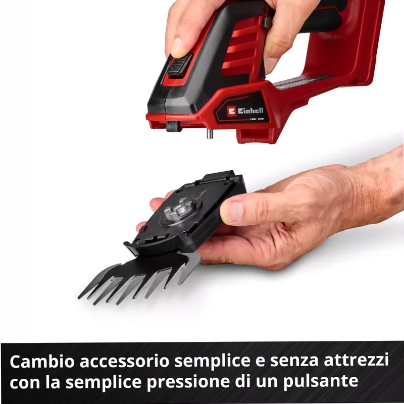 Einhell Forbici per erba e cespugli a batteria GE-CG 18/100 Li - 3 in 1-Solo