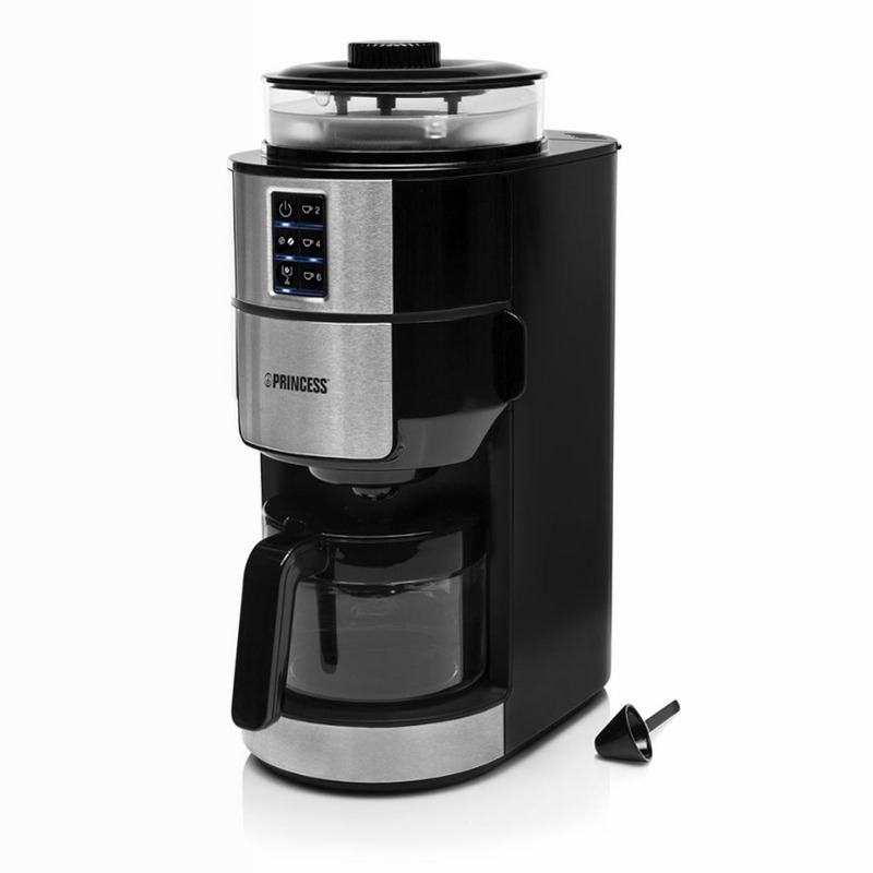 Princess 249408 Macchina caffè con macinino Compact Deluxe Nero