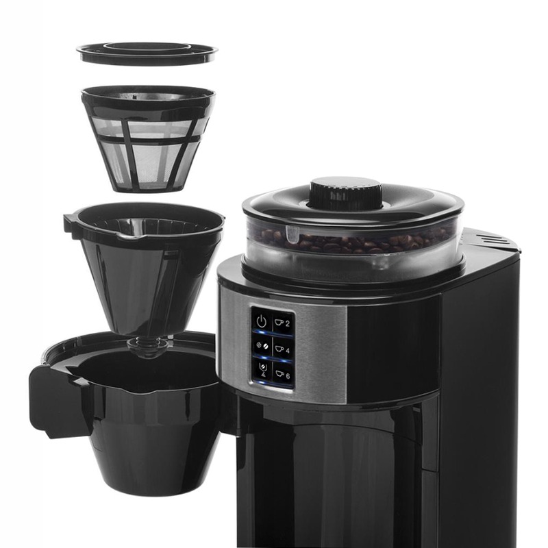 Princess 249408 Macchina caffè con macinino Compact Deluxe Nero