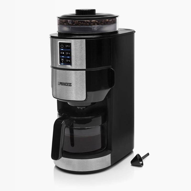 Princess 249408 Macchina caffè con macinino Compact Deluxe Nero