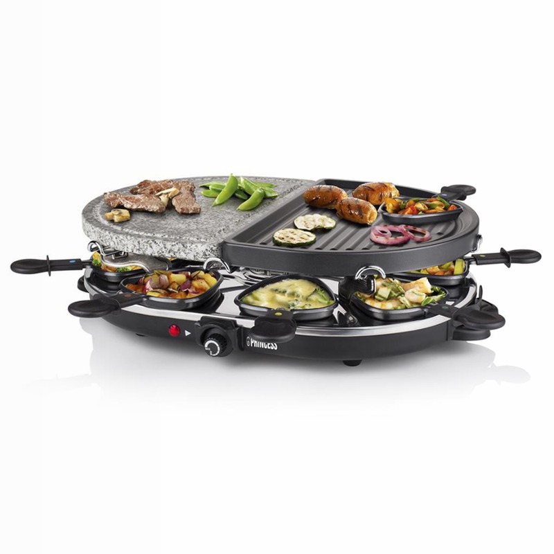Princess 162710 Raclette 8 Oval Stone & Grill Party