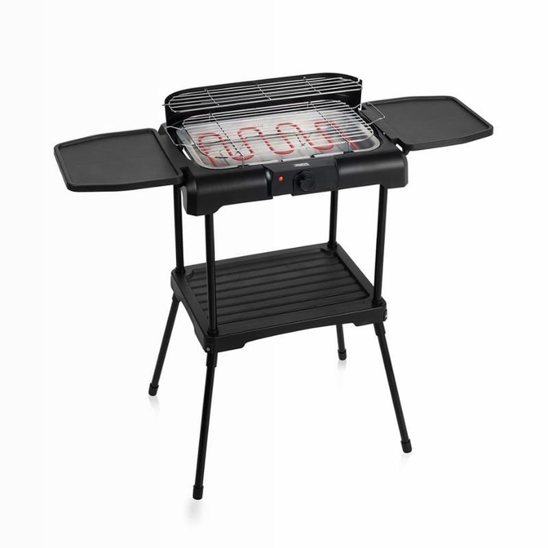 Princess 112250 BBQ elettrico con ripiani laterali Nero