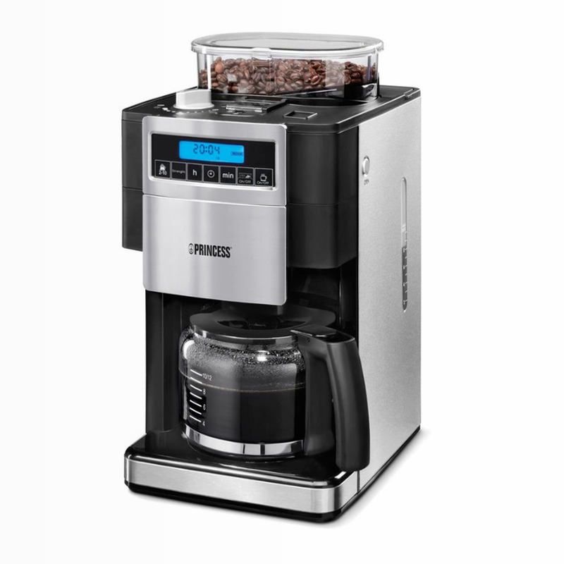 Princess 249402 Macchina da caffè e macinacaffè DeLuxe Argento